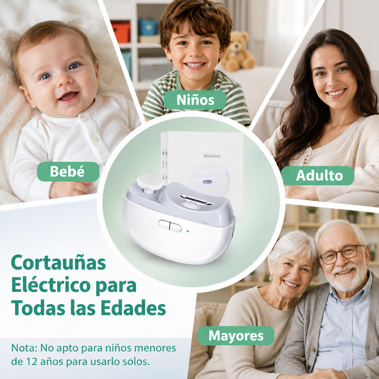 Cortaúñas y Pulidor Eléctrico 3 en 1™