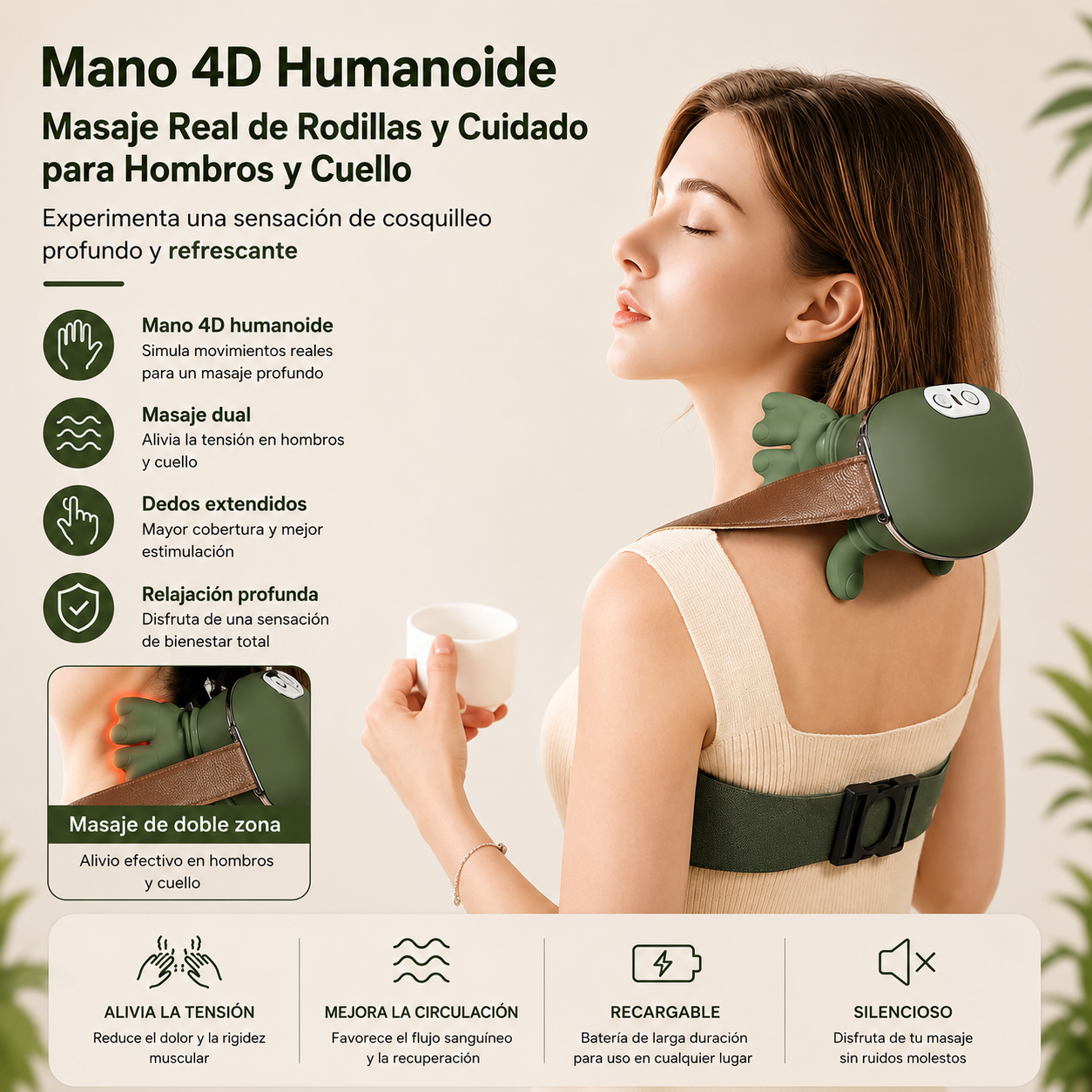 Masajeador Cervical 4D con Calor ™
